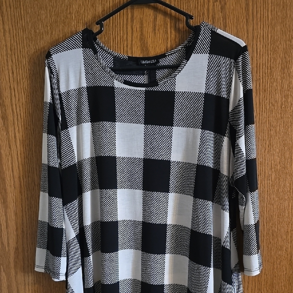 Black and White Checkered Top